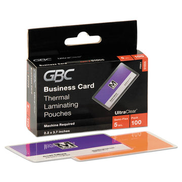 GBC® Ultraclear Thermal Laminating Pouches, 5 Mil, 3.69" X 2.19", Gloss Clear, 100-box freeshipping - TVN Wholesale